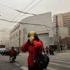 čína písečná bouře znečištění ovzduší