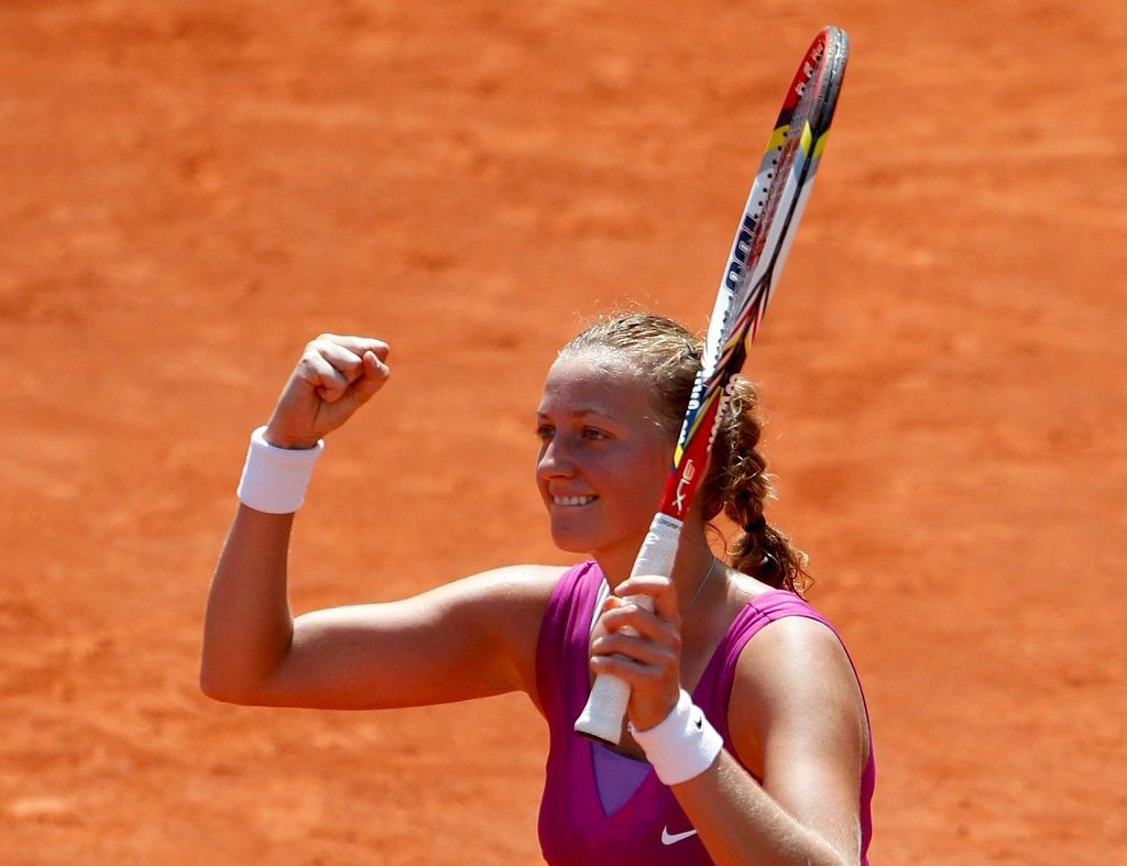 Petra Kvitová a její radost po zápase s Bratčikovovou, French Open 2012