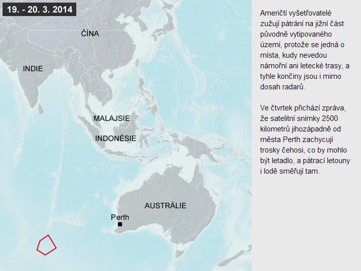 Grafika k pátrání po letu MH370