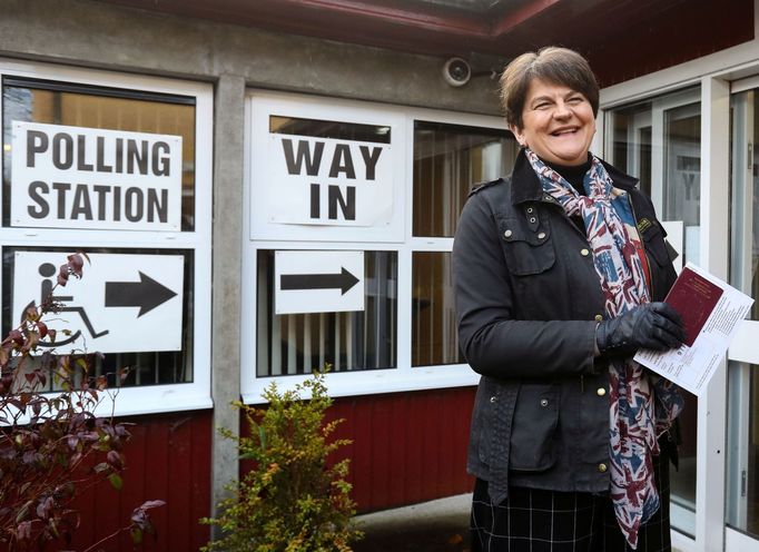 Northern Ireland's Democratic Unionist Party (DUP) leader Arlene Foster