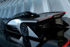 Koncept futuristického elektrického závodního vozu, který se předvedl na výstavě CES v Las Vegas v lednu 2016.