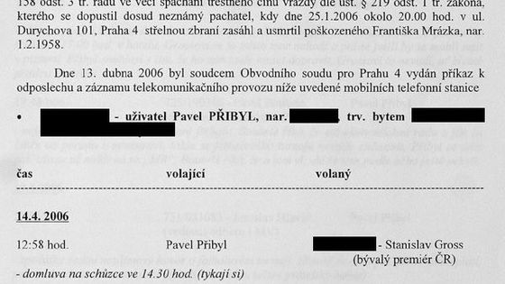 Policejní odposlechy Pavla Přibyla