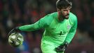 Alisson v přátelském zápase Česko - Brazílie.