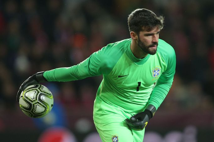 Alisson v přátelském zápase Česko - Brazílie.