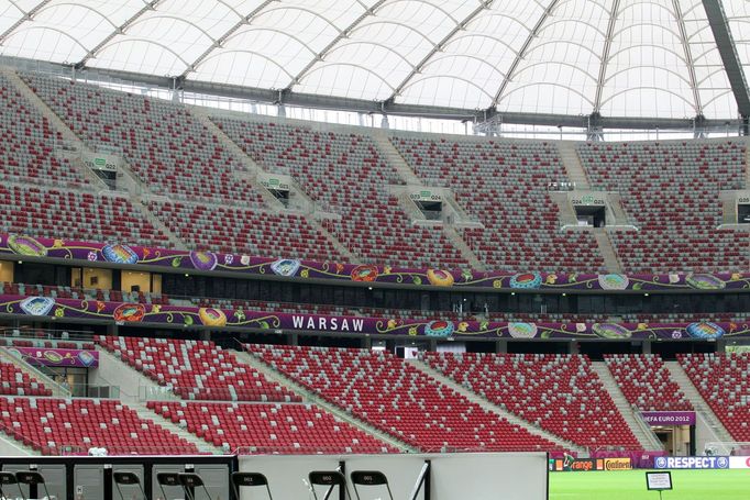 Polský Národní stadion ve Varšavě před utkáním Česká republika - Portugalsko během Eura 2012.