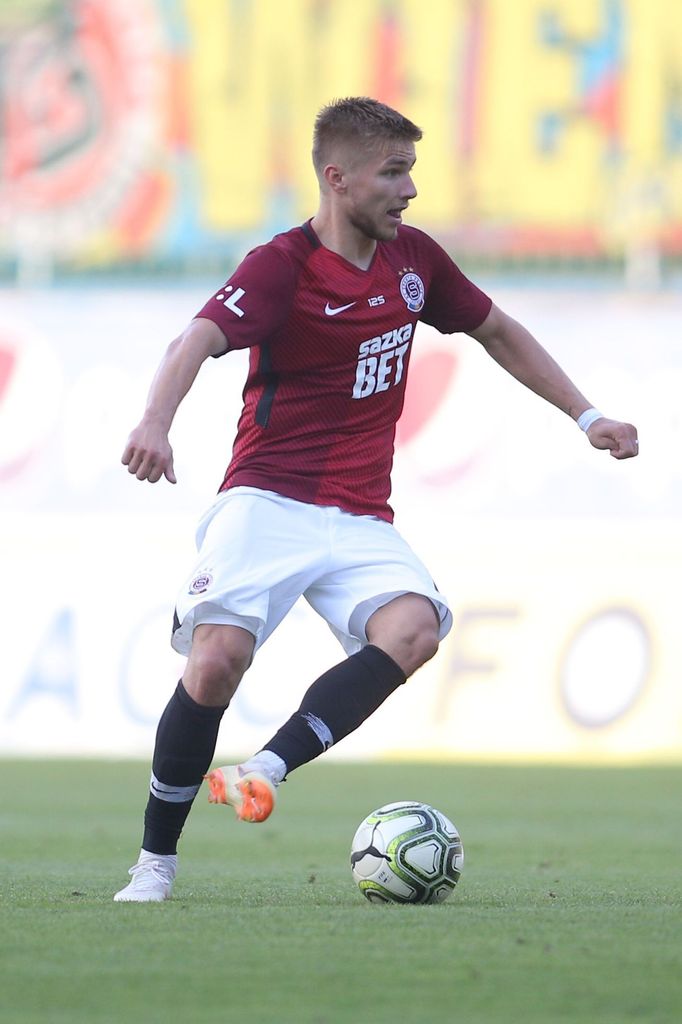 Martin Frýdek ml. v zápase 4. ligového kola Teplice - Sparta.