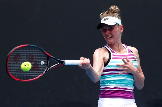 Tennis - Australian Open - First Round - Melbourne Park, Melbourne, Australia, January 15, 2019. France’s Fiona Ferro in action during the match against China's Wang Qian