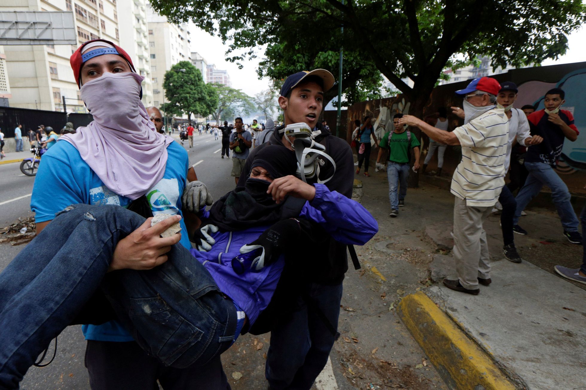 Protesty v Caracasu.