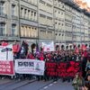 Protest proti Donaldu Trumpovi ve švýcarském Bernu před začátkem Světového ekonomického fóra v Davosu.
