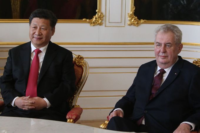 Čínský prezident na Pražském hradě.