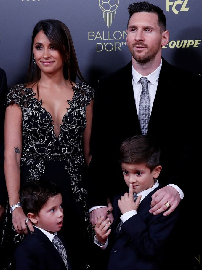 Soccer Football - The Ballon d’Or awards - Theatre du Chatelet, Paris, France - December 2, 2019   Barcelona's Lionel Messi and his family arrive  REUTERS/Christian Hartm