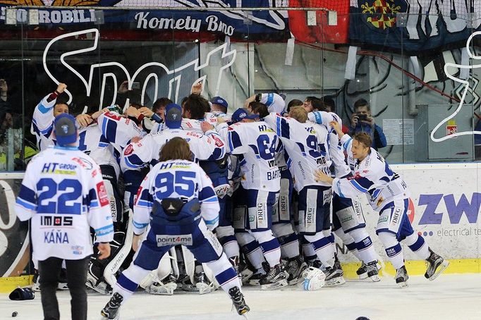 Čtvrté finále extraligy Kometa Brno vs. Liberec, oslavy