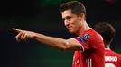 Robert Lewandowski slaví gól v semifinále LM Bayern - Lyon