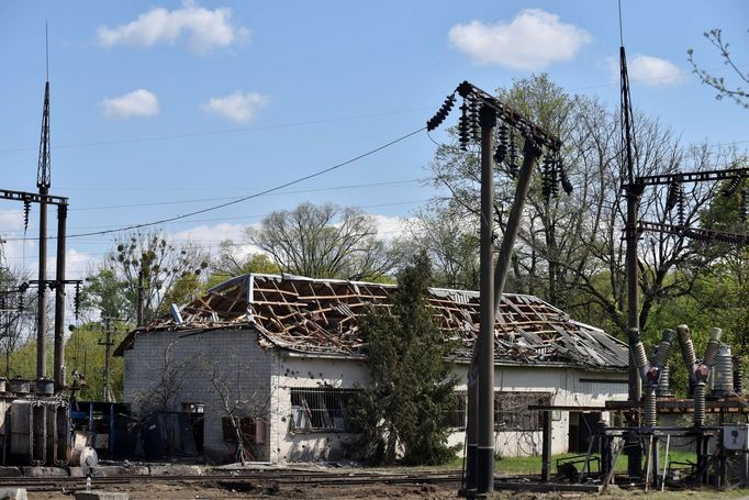 Ruský útok na elektrické stanice ve Lvově.