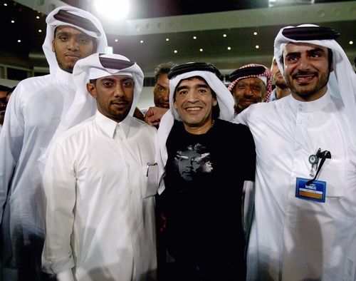 Bývalý argentinský fotbalista Diego Maradona na návštěvě v Kataru