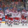 Čeští hokejisté po vítězství nad Ruskem na Channel One Cupu 2015