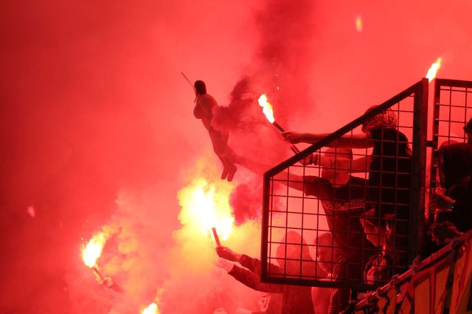 Fanoušci Sparty v derby Sparta - Slavia v 10. kole první ligy