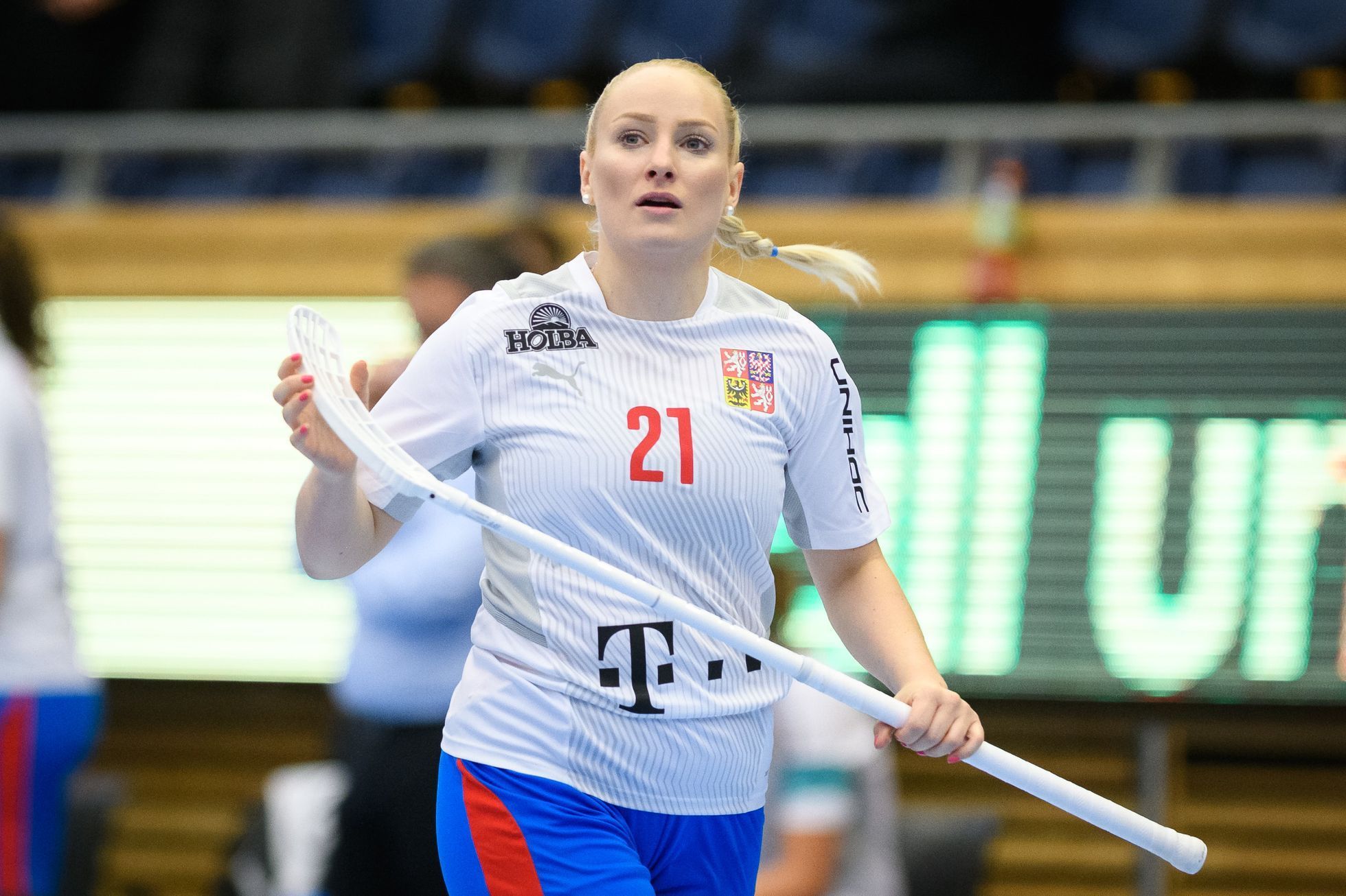 Martina Řepková v zápase s Lotyšskem na MS 2021