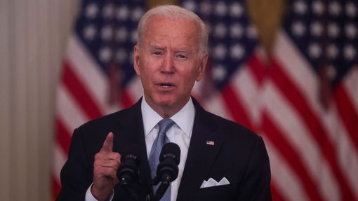 Americký prezident Joe Biden během mimořádného projevu k poslednímu vývoji v Afghánistánu, 16. srpna 2021.
