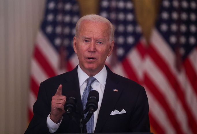 Americký prezident Joe Biden během mimořádného projevu k poslednímu vývoji v Afghánistánu, 16. srpna 2021.