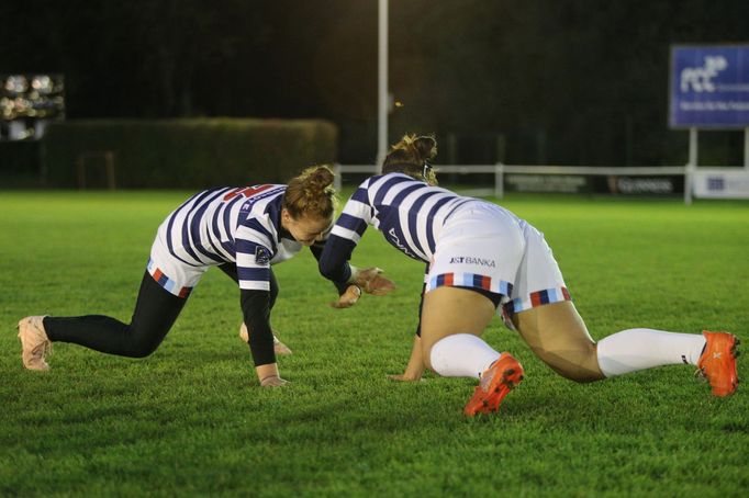 Trénink české reprezentace v ragby žen XV na Tatře Smíchov