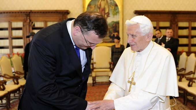 Papež Benedikt XVI. přijal ve Vatikánu premiéra Nečase.