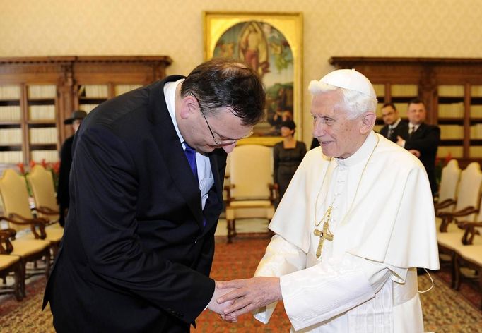 Papež Benedikt XVI. přijal ve Vatikánu premiéra Nečase.