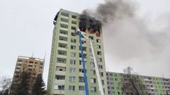 Výbuch plynu v Prešově na Slovensku.