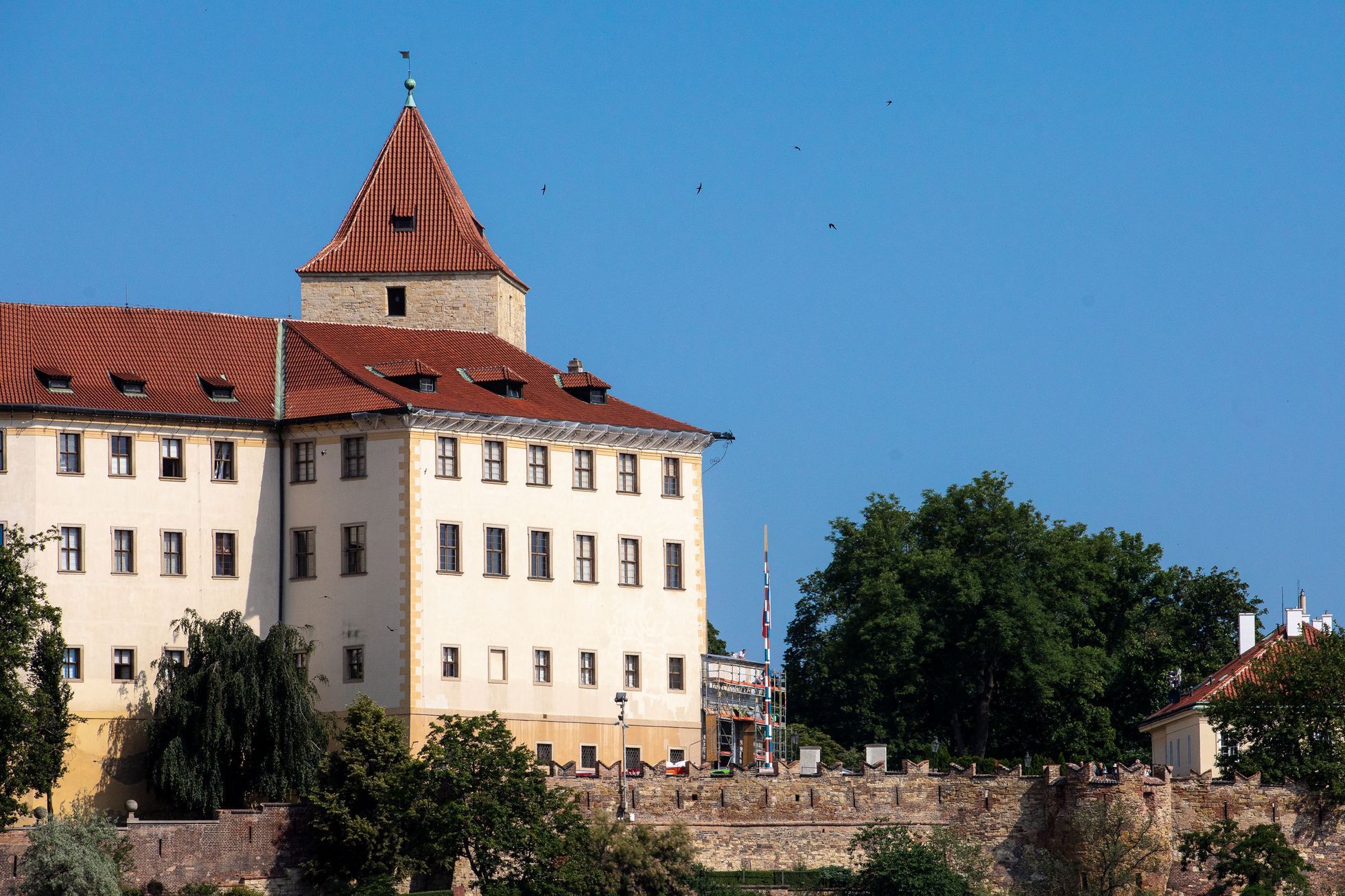 Praha, panorama, Pražský hrad, pohled ze střech, Praha z výšky