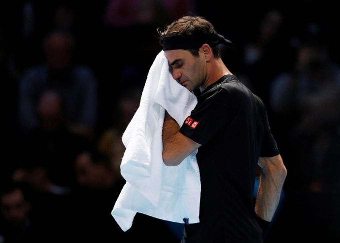 Tennis - ATP Finals - The O2, London, Britain - November 16, 2019   Switzerland's Roger Federer during his semi final match against Greece's Stefanos Tsitsipas   REUTERS/