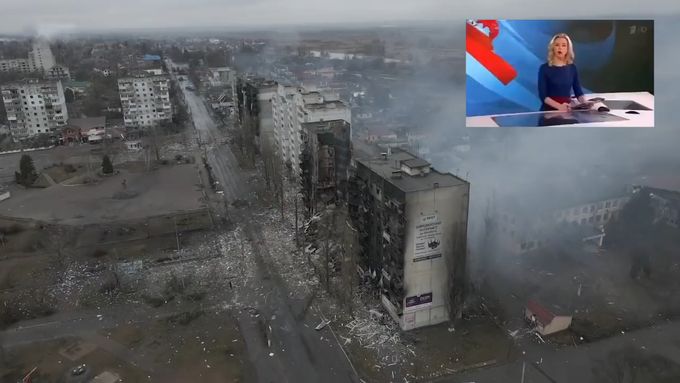 Podle propagandy na ruské televizi je v ukrajinských městech klid