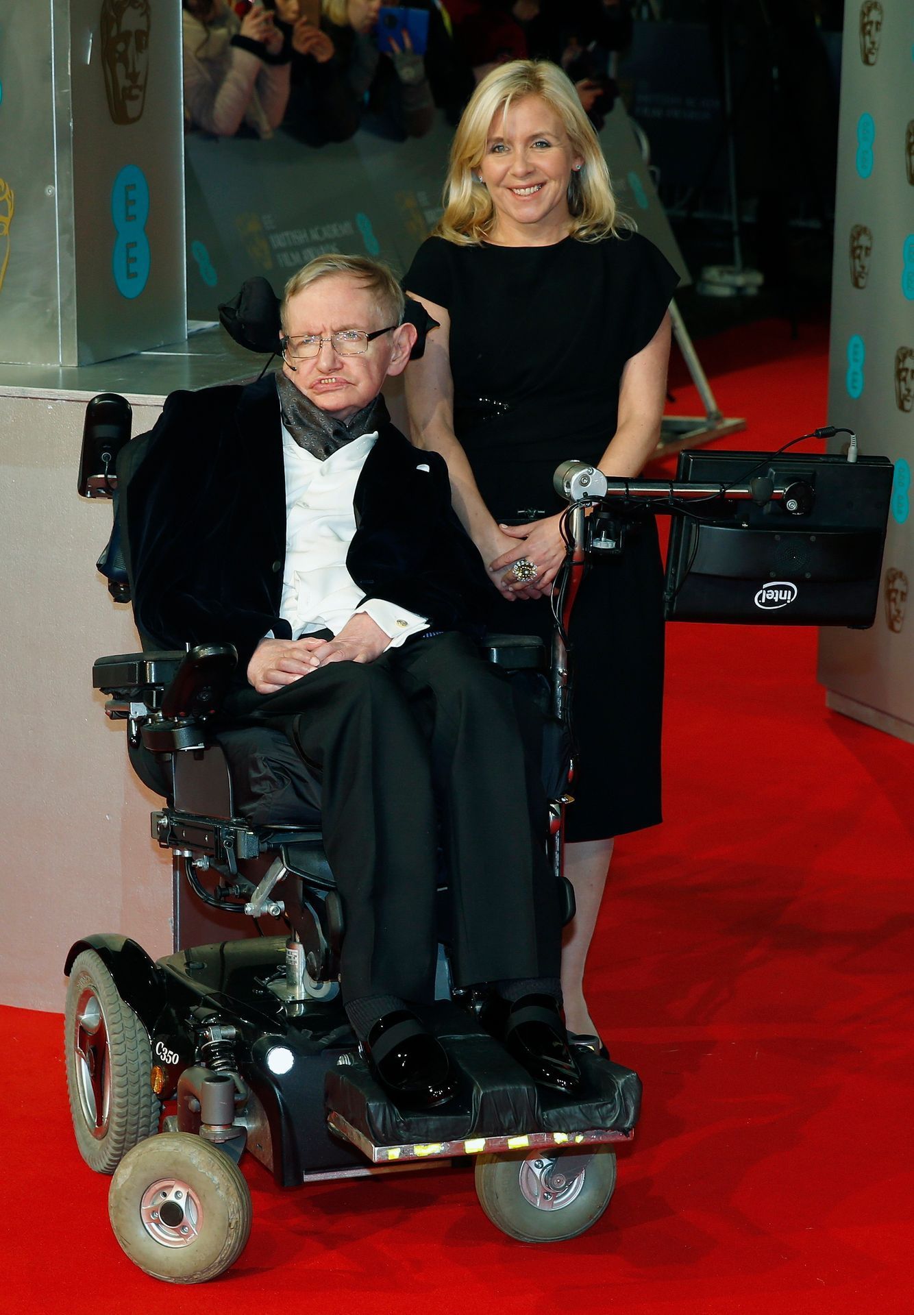 Fyzik Stephen Hawking s dcerou Lucy (BAFTA v Londýně)