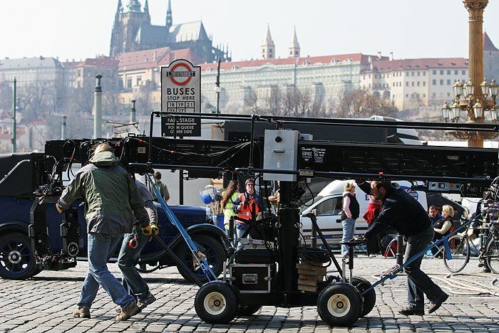 Natáčení v ulicích Prahy