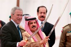 Obrazem: Bushe na Blízkém východě provázejí protesty