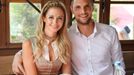 FC Bayern Munich's goalkeeper Ulreich and his wife Lisa pose during their visit at the Oktoberfest in Munich,