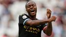 Soccer Football - Premier League - West Ham United v Manchester City - London Stadium, London, Britain - August 10, 2019  Manchester City's Raheem Sterling celebrates sco