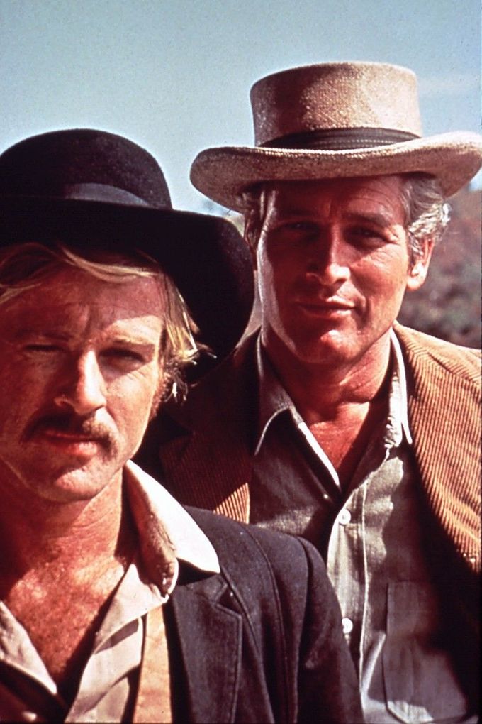 Američtí herci Robert Redford a Paul Newman, kteří  ve filmu "Butch Cassidy a Sundance Kid" ztvárnili dvojici ikonických lupičů.