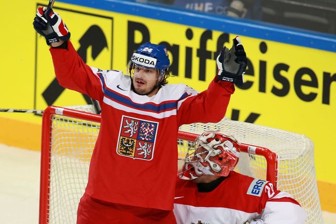 MS 2015, Česko-Rakousko: Martin Zaťovič- Bernhard Starkbaum; gól na 2:0