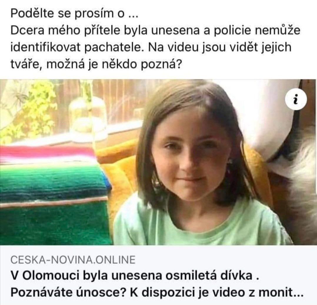 Policie hoax pátrání dívka