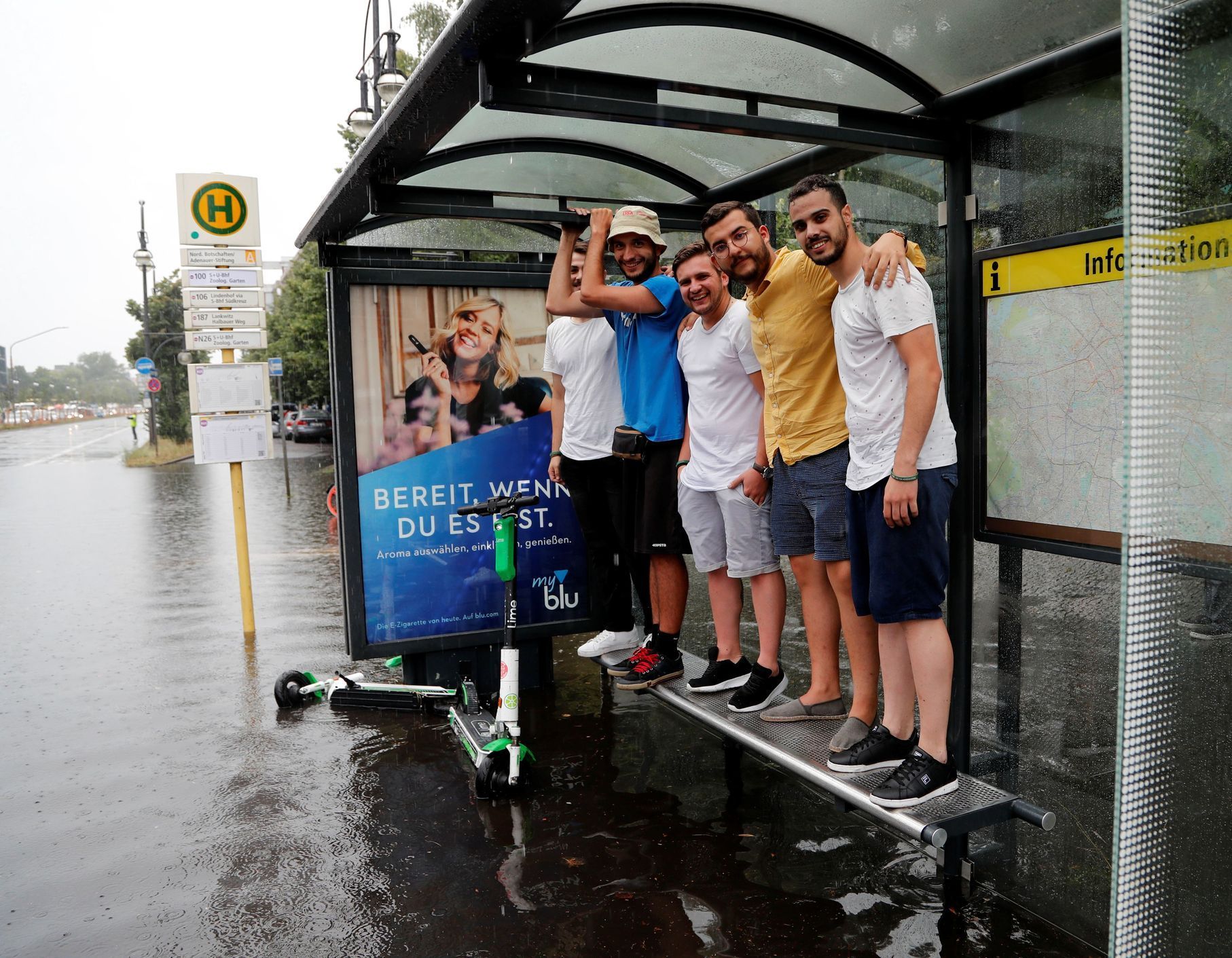 Berlín déšť srpen 2019