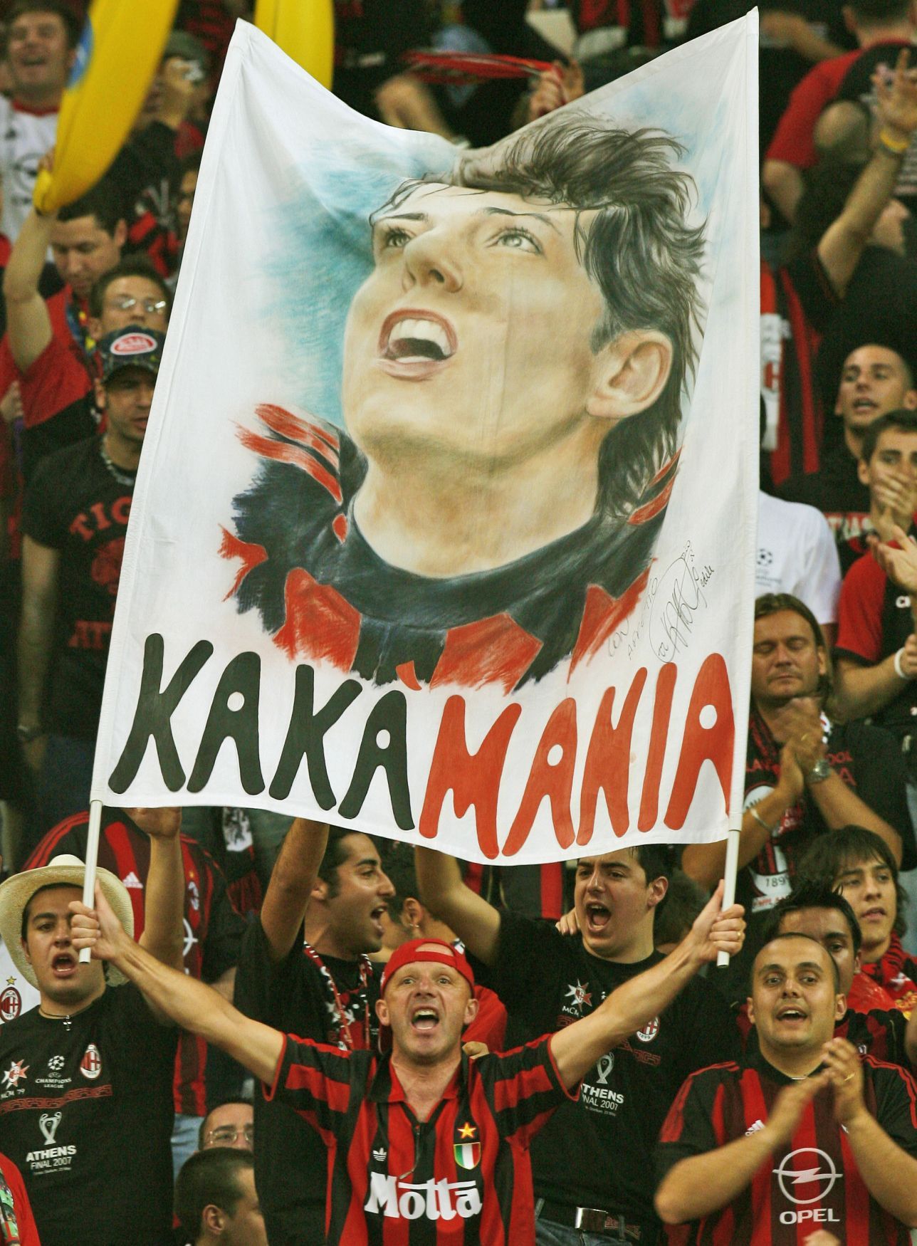 Fanoušci Kaká ve finále Ligy mistrů 2007
