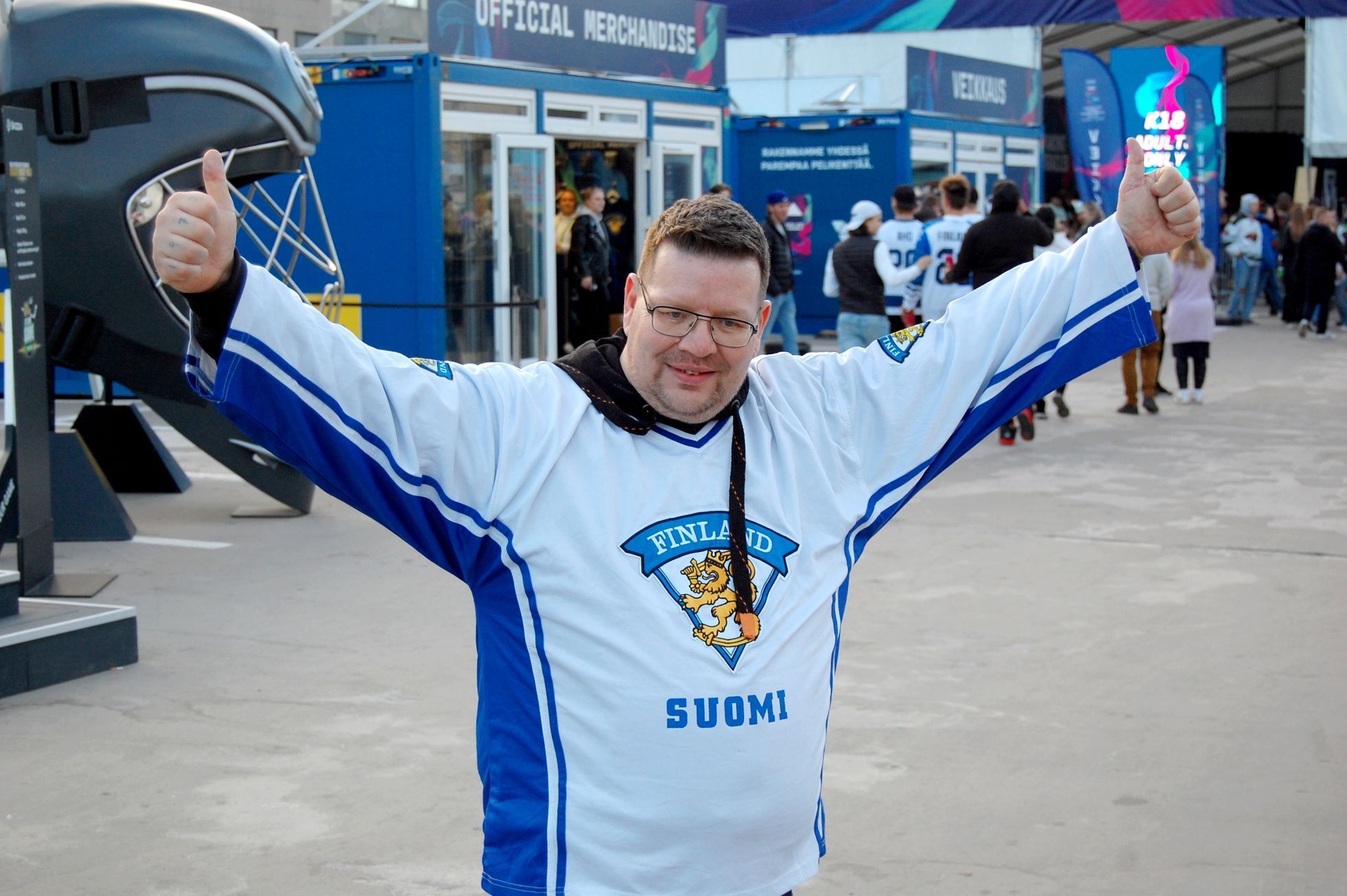 Finský fanoušek na hokejovém MS 2022 v Tampere