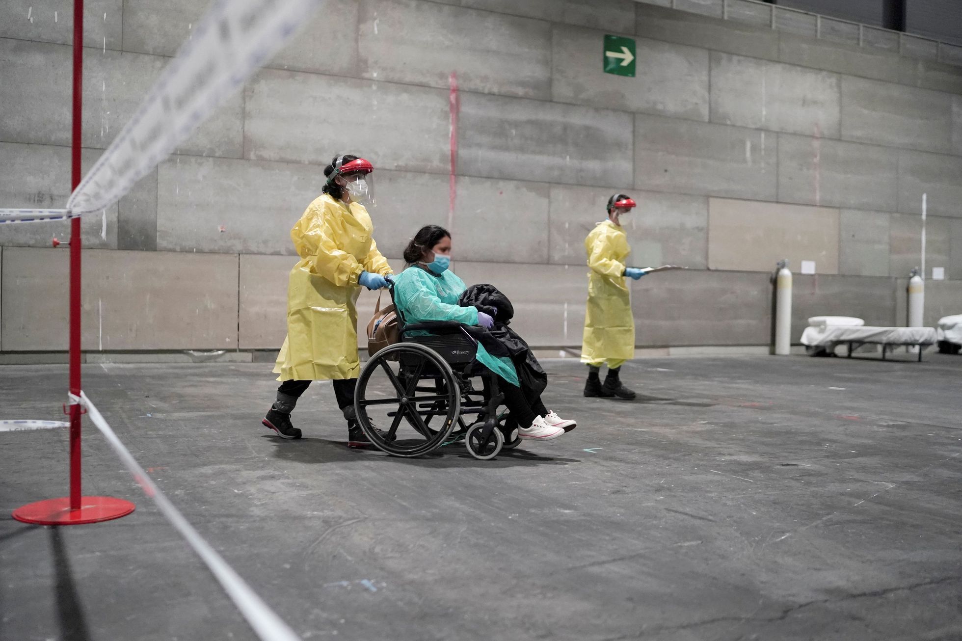 Nemocnice v konferenčním centru IFEMA na okraji Madridu, koronavirus.