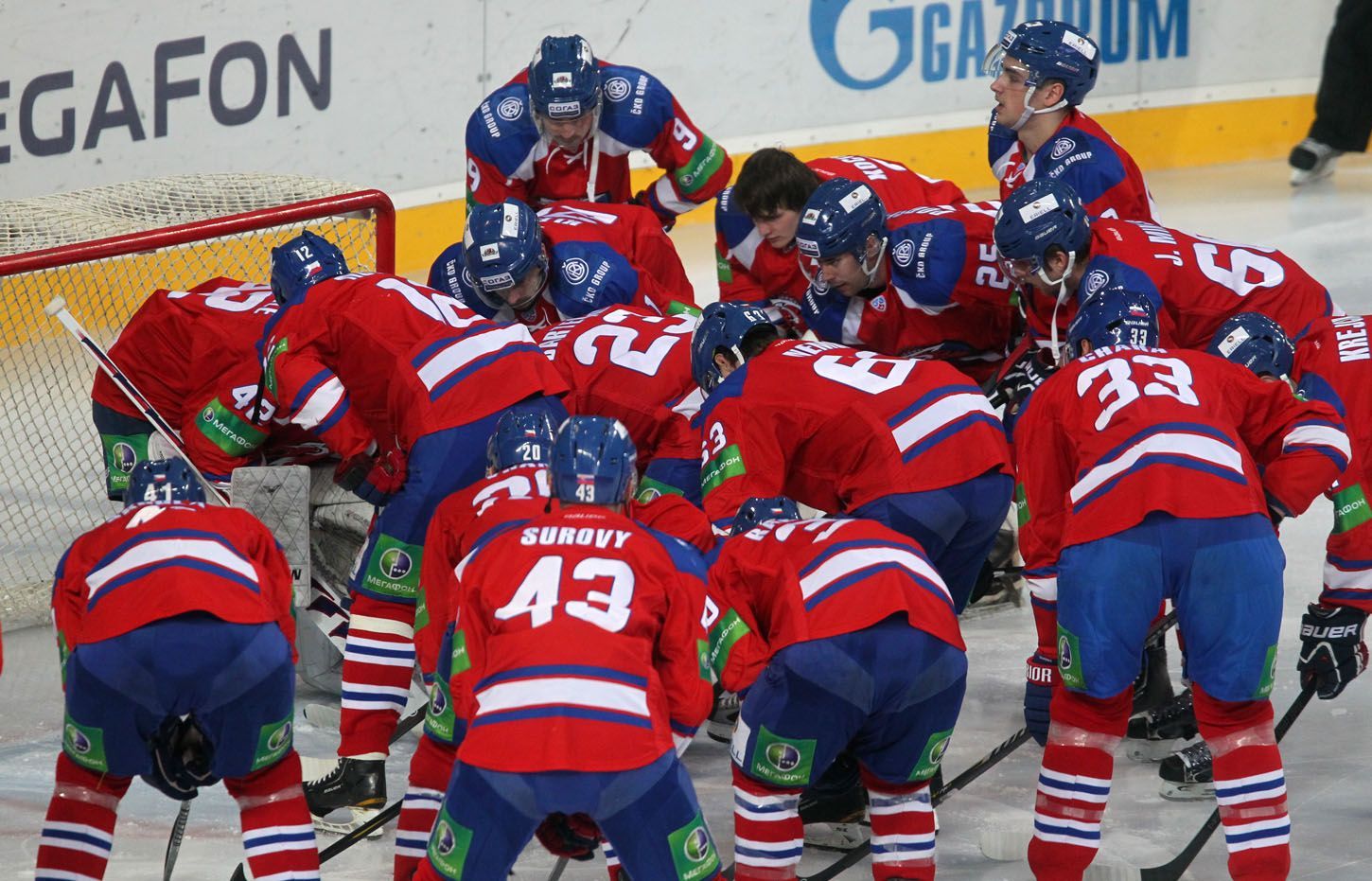 Hokejisté Lva Praha v utkání KHL 2012/13 proti Atlantu Mytišči.,