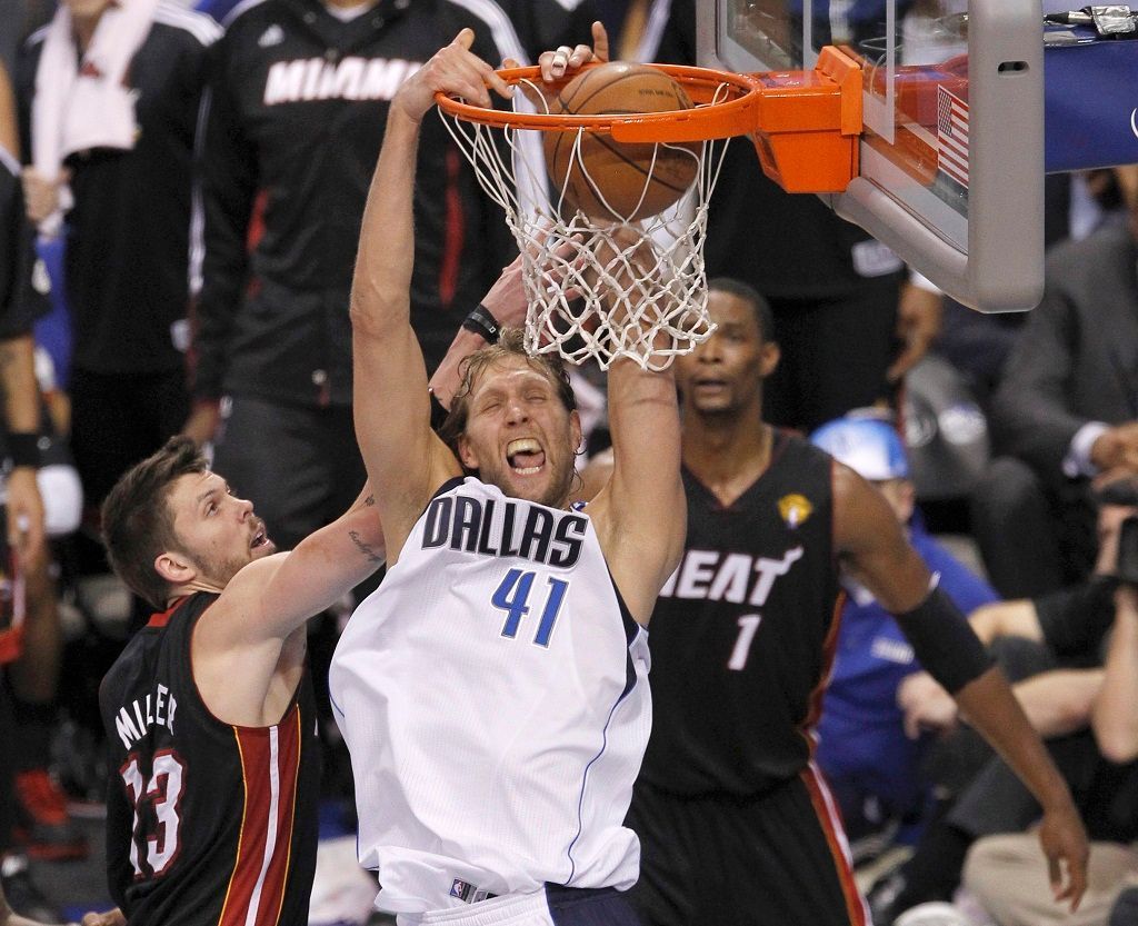 Finále NBA: Dallas - Miami (Nowitzki, Miller, Bosh)