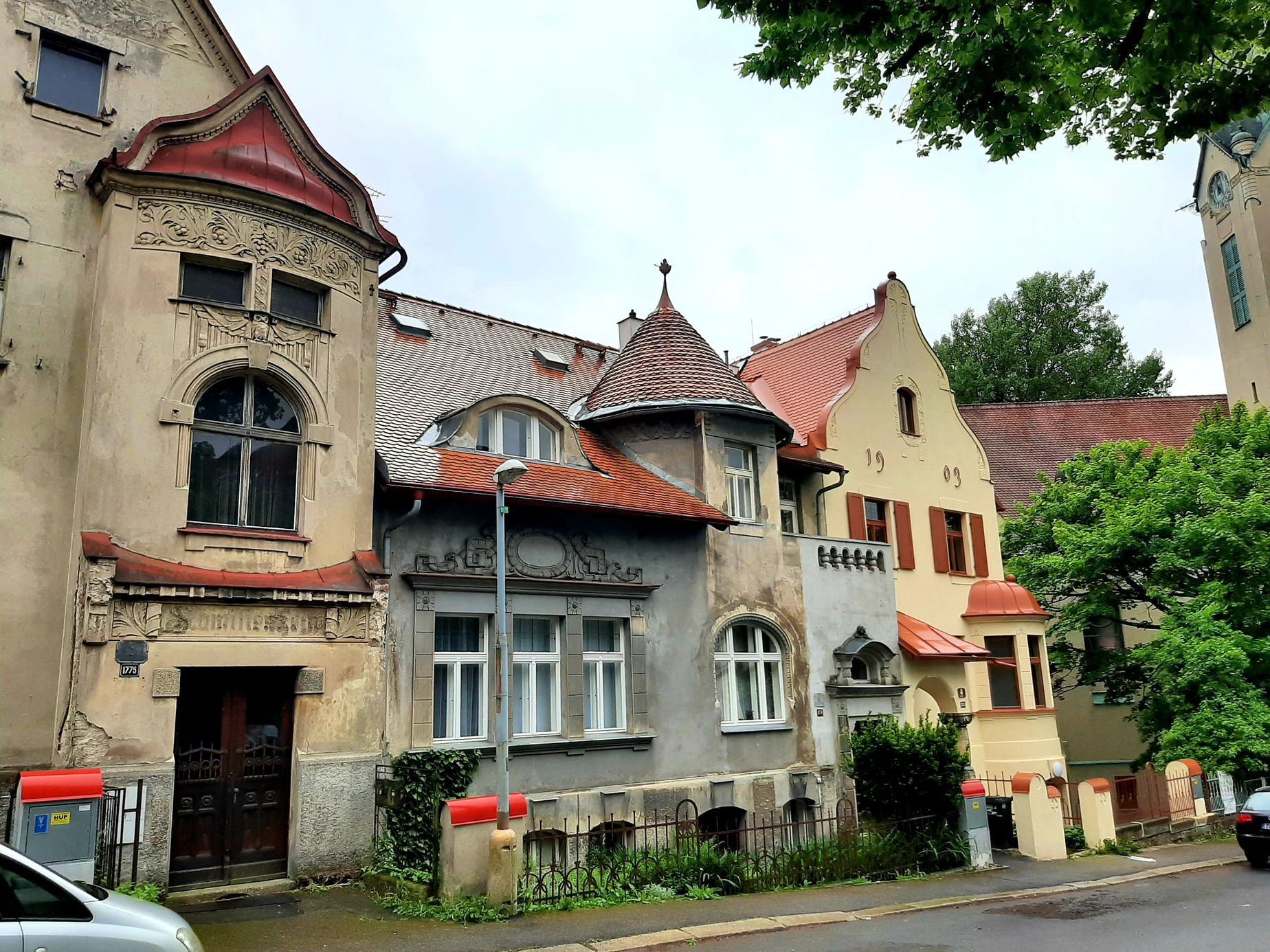 Jablonec, vily, architektonické vycházky