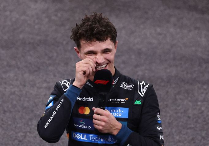 Lando Norris z McLarenu slaví titul mistra světa F1 2025.