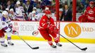 Mar 21, 2015; Raleigh, NC, USA; Carolina Hurricanes forward Andrej Nestrasil (15) skates with puck against the New York Rangers at PNC Arena. The New York Rangers defeate