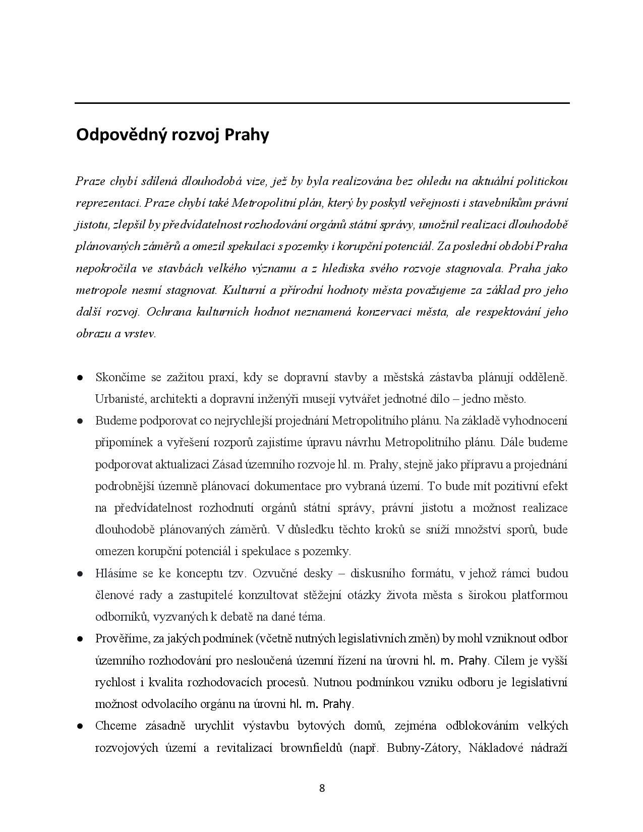 Koaliční program - Praha Sobě - 7. 11. 2018