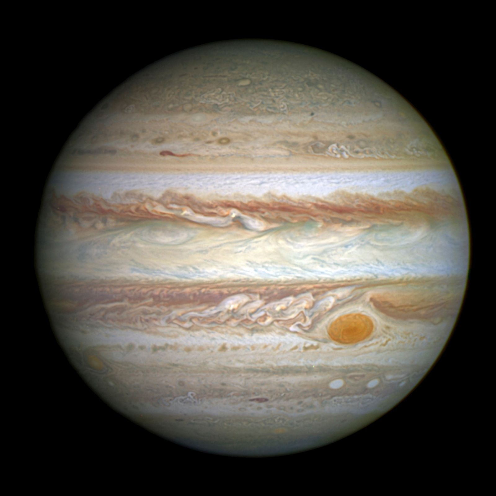 A NASA handout of the planet Jupiter/s trademark Great Red Spot